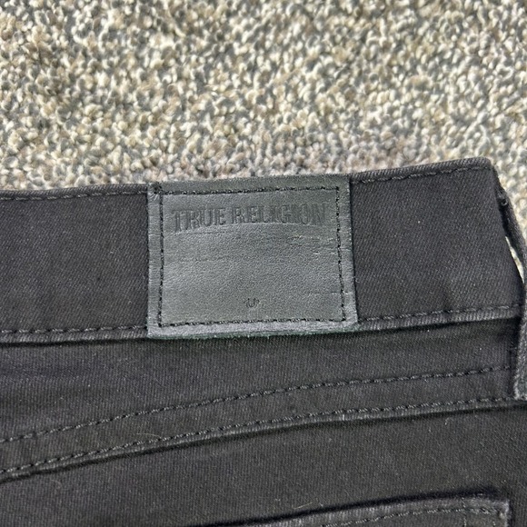NEW True Religion Halle Super Skinny Jeans Womens 31 Black Denim USA Made Casual - Picture 5 of 16